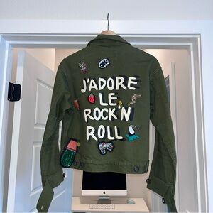 Olive Green Jacket with Patches